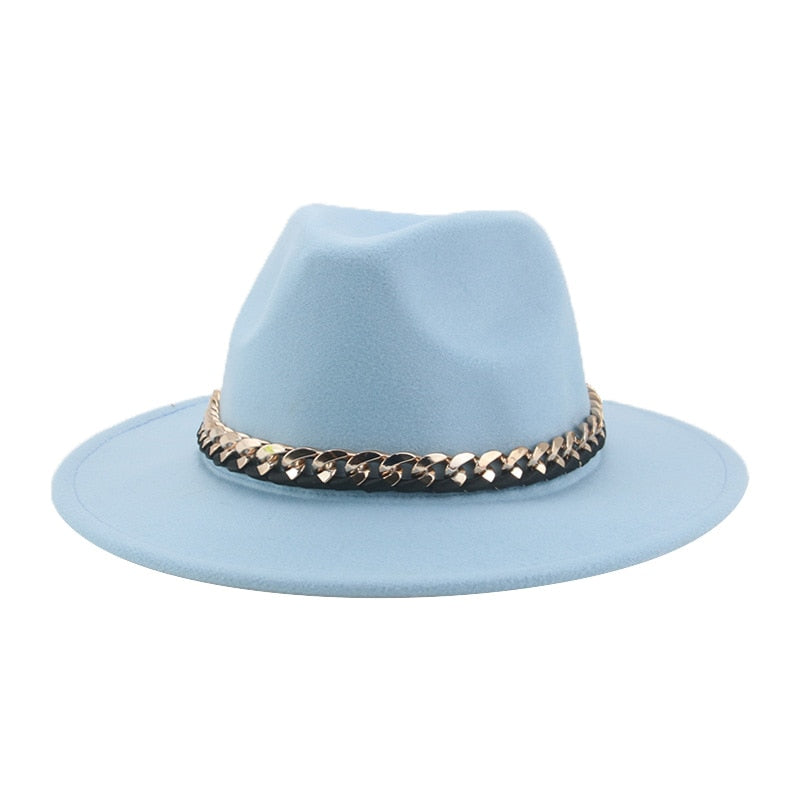 Hats for Women Fedora Women Hat Panama Hats for Men Church Chain Belt